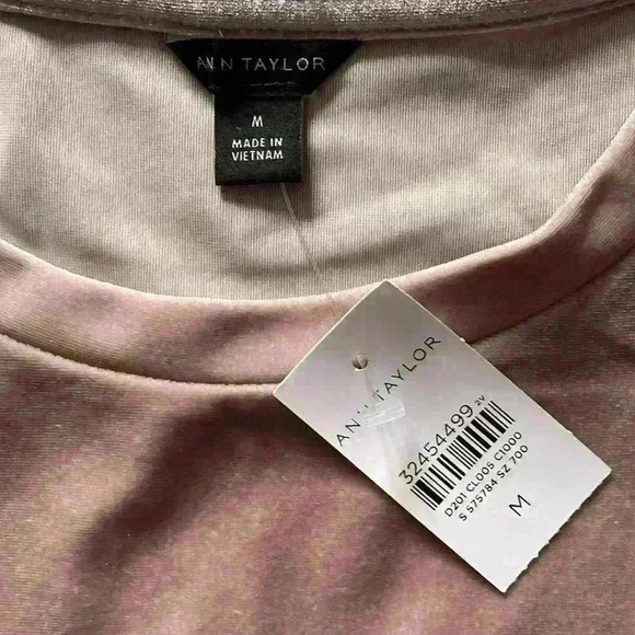 NWT Ann Taylor flutter sleeve crew neck pullover velvet top - Picture 7 of 9